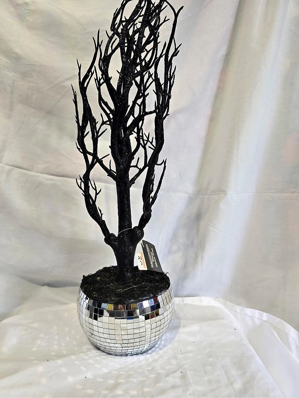 Celebrate It Halloween Disco Ghost Tree Black & Silver
